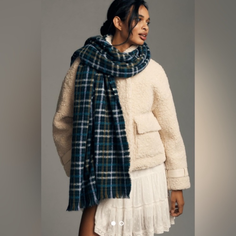Anthropologie Maeve Heritage Houndstooth Scarf NWT